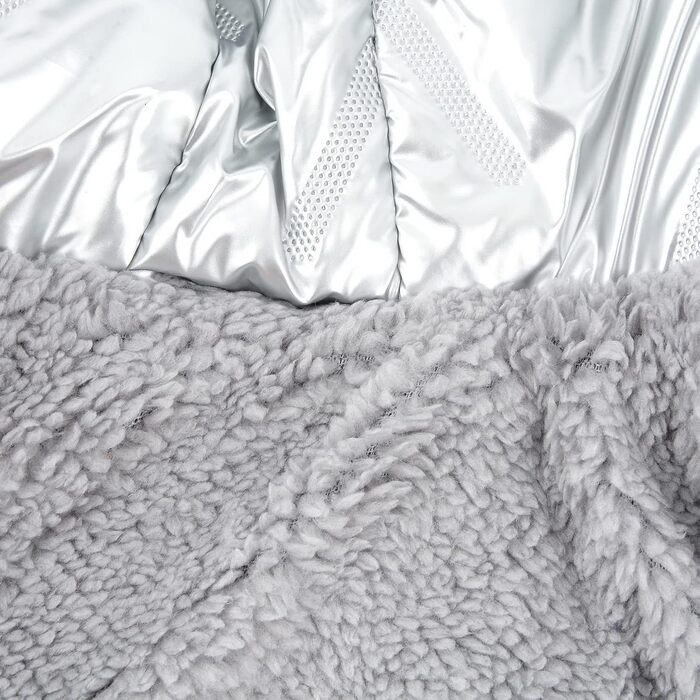 Водонепроникний зимовий костюм для собак Zunea, теплий флісовий пуловер з капюшоном, підходить для маленьких собак, сріблястий L