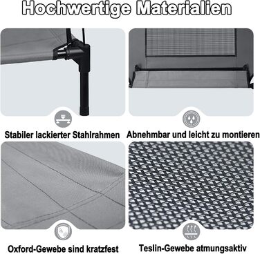 Лежанка для собак з дахом, піднята лежанка для собак, собаче ліжко, диван для собак, місце для сну для великих собак до 50 кг, для використання в приміщенні та на вулиці (92x76x92 см, L)