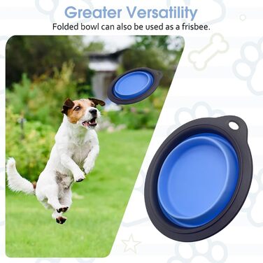 Складані годівниці для собак, 2-в-1 піднятий набір для їжі для домашніх тварин зі стійкою, портативні дорожні миски для собак та котів (Рожевий) (Блакитний)