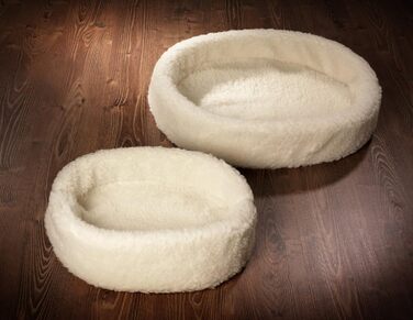 Ліжко для собак та котів з чистої вовни, біле, 40x50 см