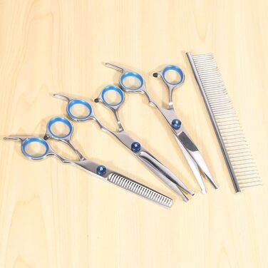 Набір для догляду за шерстю собак: ножиці для розрідження та гребінець для собак та котів