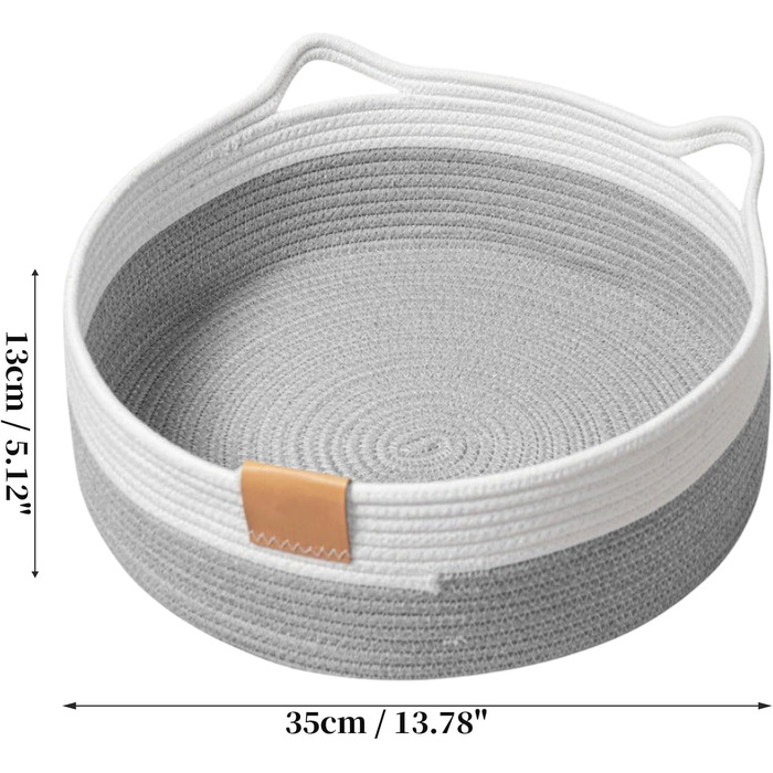 Квіткове ліжко для кота, 50 см, плетений кошик, зручне, міцне, сірого кольору (S, світло-сірий)