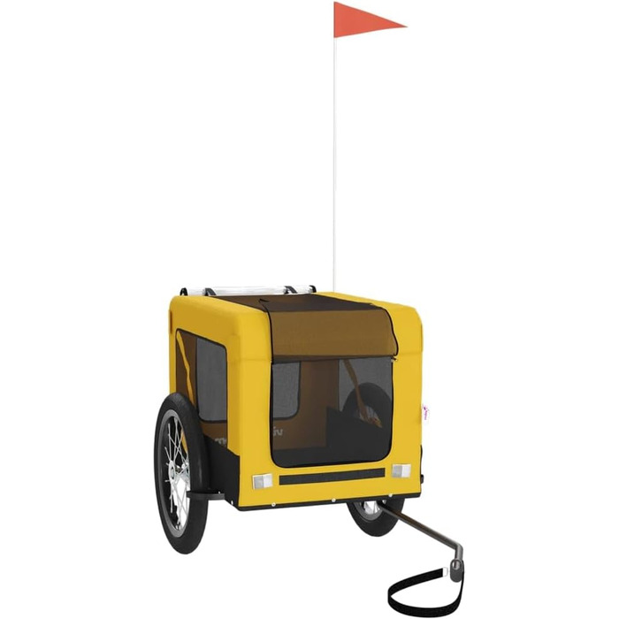 Причіп для велосипеда, переноска для собак жовто-чорного кольору, Oxford-тканина та залізо. Причіп для велосипеда, вантажний причіп, візок, вантажний велосипедний причіп. Артикул: 93924