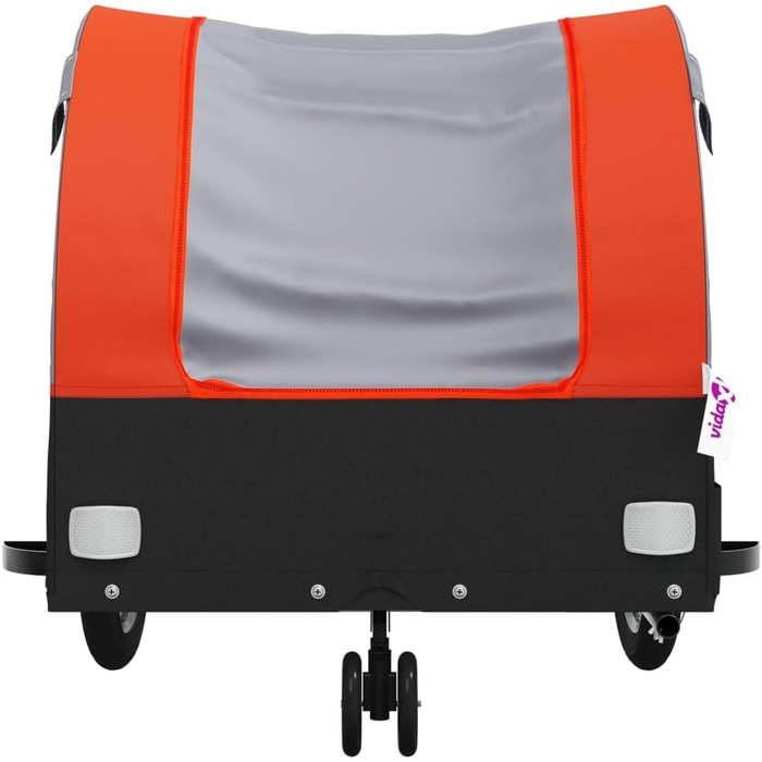 Причіп для велосипеда, переноска для собак, транспортний причіп чорно-помаранчевий, 30 кг, сталь, для щоденного транспортування, універсальний, легко монтується