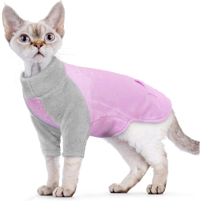 Теплий зимовий пуловер для котів Sphynx, фіолетовий, Roa (M)