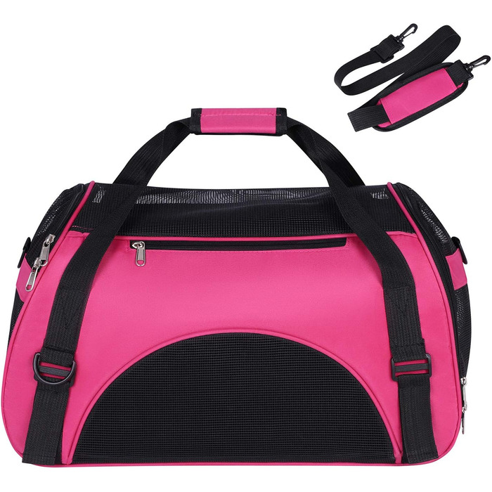Транспортна сумка для тварин: переноска для собак та котів, рожева, 50 x 23 x 34 см
