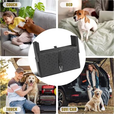 Сходинка для собак у машину - широка, складна, з антиковзким покриттям, для великих собак, підходить для авто, SUV, вантажівок, витримує до 113 кг (ширина 5 сходинок)