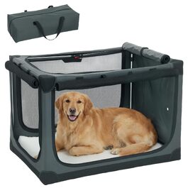 Переноска для собак PawHut складна 76x54x54 см, зелена. Сумка-переноска для котів та собак до 20 кг для подорожей та авто, з подушкою, зносостійкий Oxford 600D