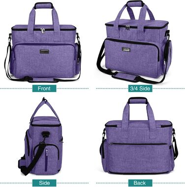 Сумка-переноска для собак та котів BAGLHER, фіолетовий, L. З набором аксесуарів: контейнери для їжі та складні миски. Підходить для подорожей літаком.