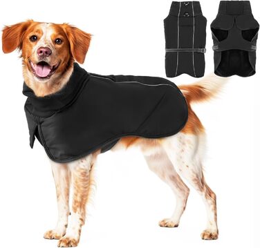 Водонепроникний зимовий теплий нашийник для собак, чорний, для середніх та великих порід