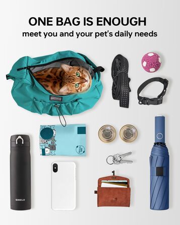 Сумка-переноска для собак та котів, широкі підплічники, регульована, ергономічна, для подорожей та прогулянок, до 5,4 кг (Pfauenblau)