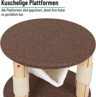 Котячий будиночок VOSS.PET Milo 70см - преміум когтеточка з платформою, гамаком та печерею