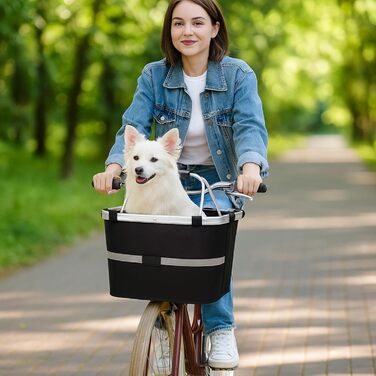 Кошик для велосипеда на кермо, для собак, для покупок, подорожей та пікніків, з адаптером для керма