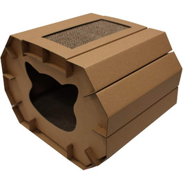 Котячий когтетоп Croci з картону, 2-ярусний, для дорослих котів, 50x38x35 см, 1 шт.