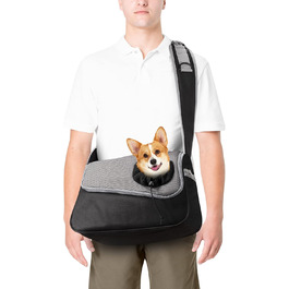 Сумка-переноска для собак та котів, чорна, до 5 кг, регульована, для прогулянок