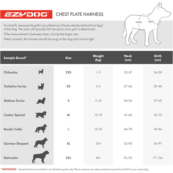 Шлея для собак EzyDog Cord, розмір M, 45–73 см, 10–19 кг