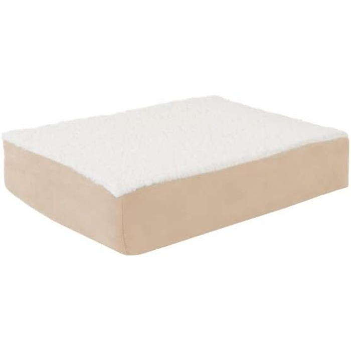 Ортопедичне ліжко для собак Petmaker, 2-шарове, з піною з пам'яті, для великих собак до 45,4 кг, розмір 51x38x10 см, знімний Sherpa-чохол, машинне прання