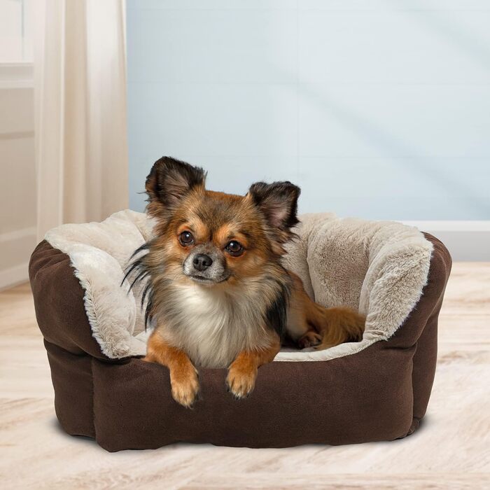 Ліжко для собак і котів Ethical Pets Sleep Zone, двостороння подушка, м'яке, зносостійке, шоколадне, 45,7x40,6 см, для малих порід, преміум-якість, що перемагає нагороди, придатне до прання