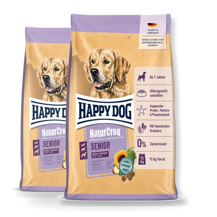Сухий корм для дорослих собак Happy Dog NaturCroq Senior, 15 кг (набір 2 шт)
