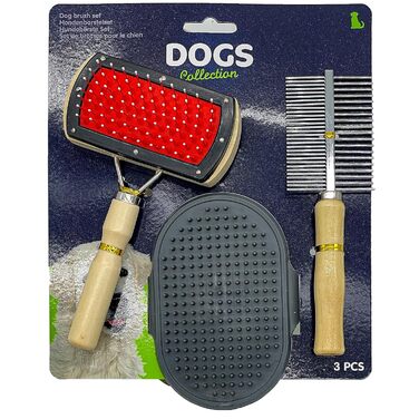 Набір щіток для собак та котів преміум-класу 3 в 1: щітка, зчесалка, гребінець | Для довгої, короткої шерсті, підшерстка