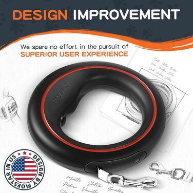 Рулетка для собак Moestar 3м, висувна, з контейнером для відходів, для малих та середніх порід (чорний/зелений, чорний/помаранчевий)