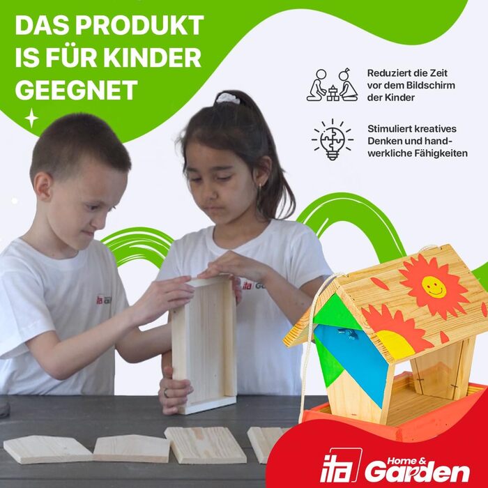 ITA DIY годівниця для птахів з набору для збирання та розмальовування FlybyFeeder - Комплект для рукоділля для дітей