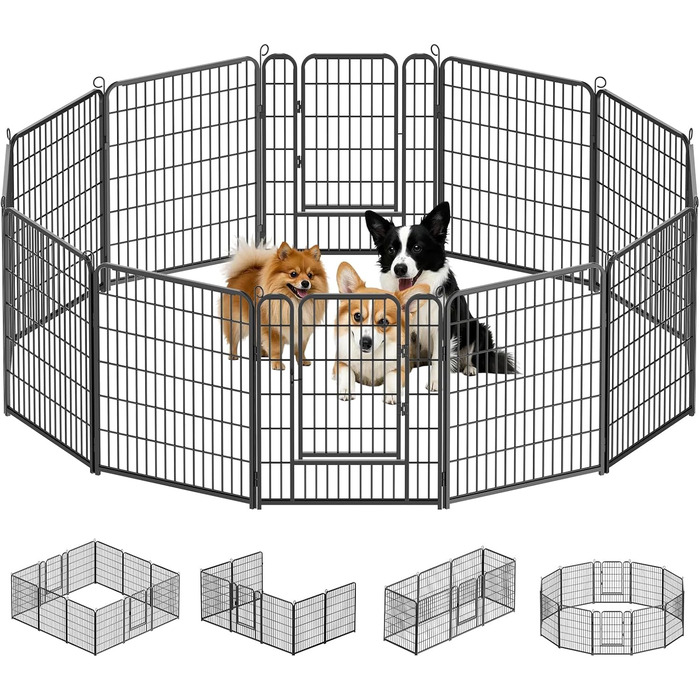 Забіг для цуценят Kuro Sagol 80 см - вольєр з автоматичним замком для собак, котів, кроликів. Ідеально для саду та ігрової зони на вулиці. 12 елементів