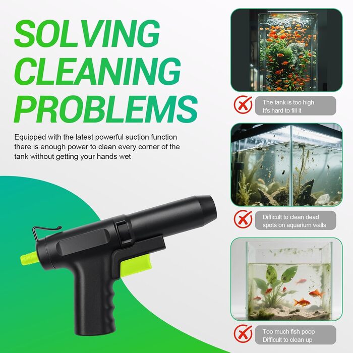 Набір для акваріума Ecoret-Pro 5 в 1: відсмоктувач мулу, чищення, фільтрація, видалення водоростей
