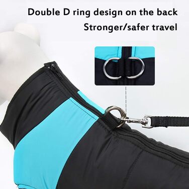 Водонепроникний зимовий пуховик для собак, теплий халат для маленьких та середніх собак, синій, розмір M