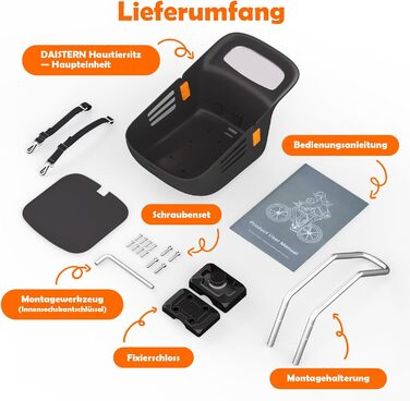 Корзина для собак на велосипед DAISTERN, до 12 кг, водонепроникна, міцна, для малих та середніх собак