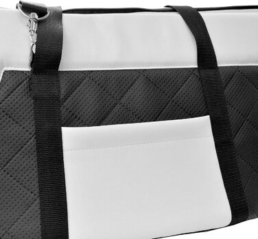 Сумка-переноска для собак та котів Boutique Zoo, чорно-біла (штучна шкіра), до 5 кг