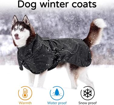 Водонепроникний собачий плащ, тепла куртка для собак з шлейкою, світловідбиваючий цуценячий плащ з флісовою підкладкою для великих, міцних собак, холодна погода, для використання в приміщенні та на вулиці, Зелений, Розмір: зелений (Чорний, L)