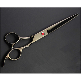 Професійна фен-ножиця для собак та котів, 7' чорна, для грумінгу, вигнутий ніж, без чохла