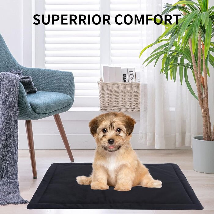 М'який килимок для собак та котів IEUUMLER FC004, 102*69 см, чорний. Легко миється, не слизький, теплий.