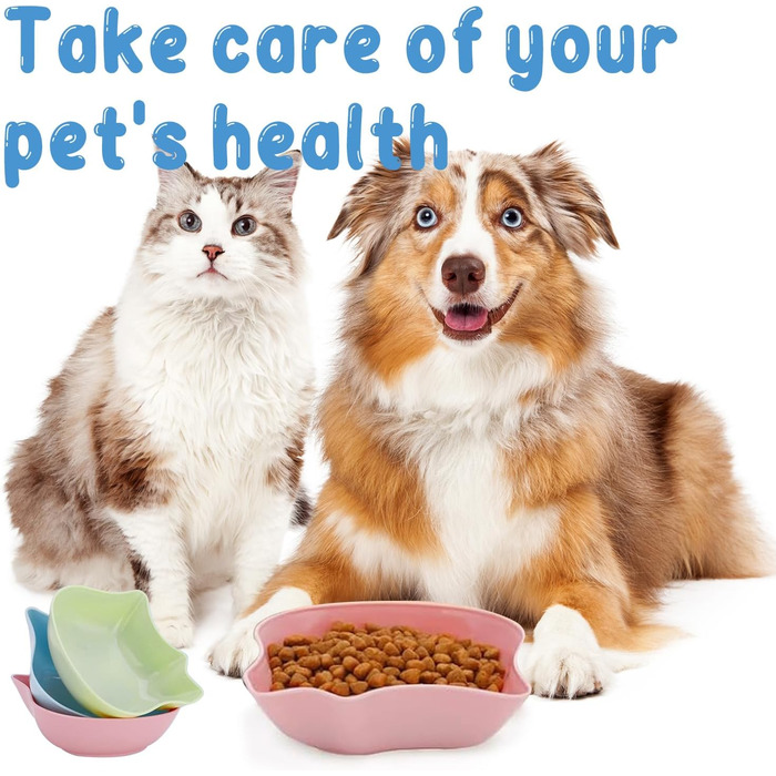 Набір мисок для котів (6 шт.), неслизькі миски для їжі та води, довговічні та легко миються