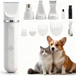 Набір для догляду за тваринами 4-в-1: машинка для стрижки собак та котів, триммер для лап, точилка для кігтів, машинка для стрижки шерсті | USB-C | для тіла, лап, очей, вух