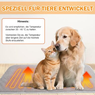 Кішечковий/Собачий нагрівальний килимок TEOV 60x90 см, регулювання температури 20-55°C, таймер, водонепроникний