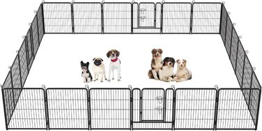 Металеве вольєр для собак BestPet з дверима, 32 панелі, для великих, середніх та малих собак. Розміри: 61x81,3x101,6 см