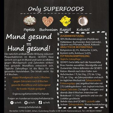 Набір для догляду за зубами собак QCHEFS: зубні нитки та килимок Lickimat Buddy для профілактики зубного каменю та запалення ясен