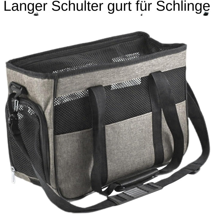 Сумка-переноска для собак та котів Ruwshuuk: багатофункціональна, зручна для прогулянок, подорожей та відпочинку на природі (сіра)