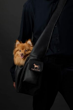 Сумочка для собак Noah & Paw для маленьких собак до 10 кг, з регульованим плечовим ременем, м'яким хутром, подвійною системою безпеки, з веганської шкіри