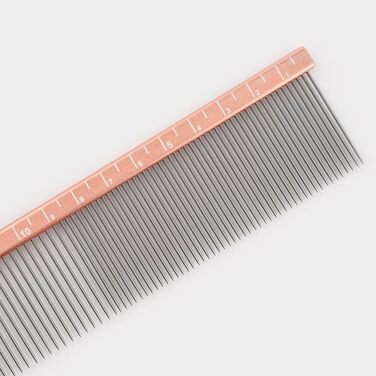 Гребінець для собак Furzone 2-в-1: металева гребінець для Віндхаундів (дрібний/середній зуб), 101 штифт з нержавіючої сталі, легка ручка з алюмінію, 22 см, професійний догляд