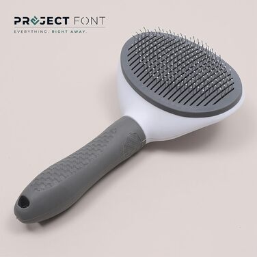 Щітка для тварин самоочищувана, для видалення шерсті котів та собак, видалення підшерстя, неслизька ручка (сіра)