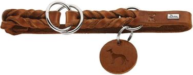 HUNTER Dressurhalsung SOLID EDUCATION: шкіряний сідловий ремінь для тренувань, колір cognac, розмір M-L, Made in Germany