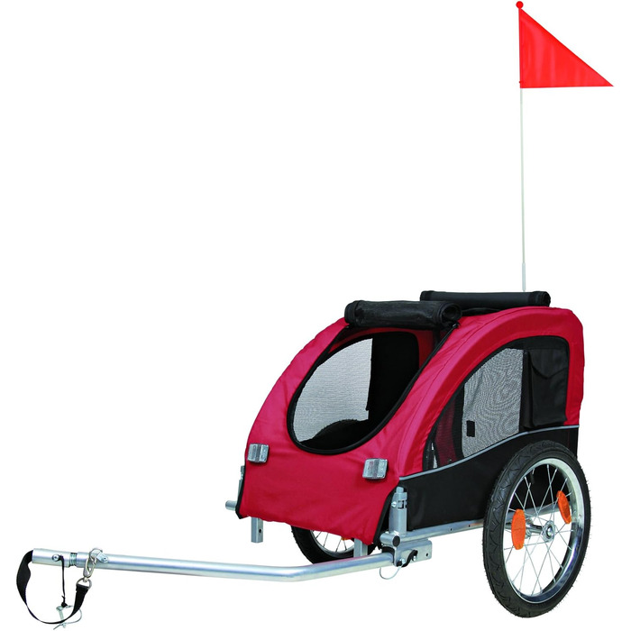 Причіп для велосипеда TRIXIE 12814, чорний/червоний, 63x68x75/137 см + з'єднувач для причепа