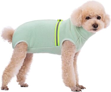 Теплий пуловер для собак, флісова жилетка зі світловідбиваючими елементами, одяг для цуценят, зимова куртка, теплий плащ (зелений, салатовий, L)