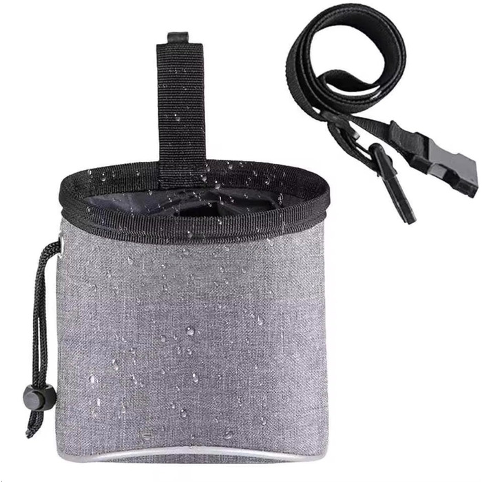 Сумка для тренувань з ласощами для собак, цуценят, сірого кольору. Містка сумка для прогулянок та збору екскрементів.