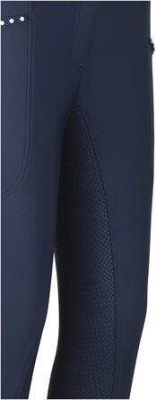 Лазура - жіночі зимові штани для верхової їзди Татяна | Повний силіконовий вшитий захист | Штани для верхової їзди з 2 кишенями для телефону | Чорні або темно-сині штани з повним силіконовим вшитим захистом | Верхова одяг розмір 34-46 34 Темно-синій