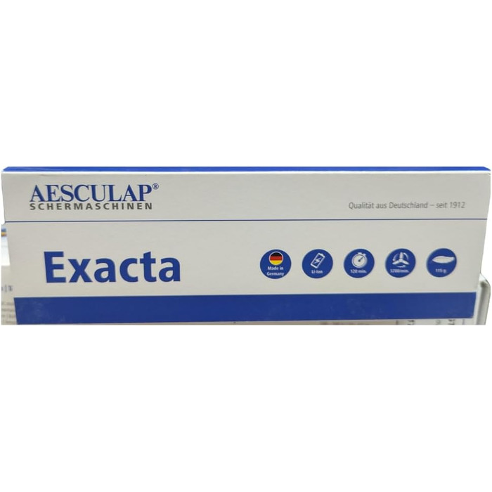 Бездротова машинка для стрижки тварин Aesculap Exacta, нова модель 2019, з потужним Li-Ion акумулятором