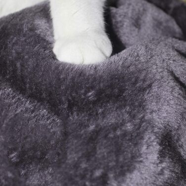 Дім-кіготник для котів у приміщенні - стабільна кімната з кігтеточкою, стійкою для сидіння, платформою та схованим місцем (димно-сірий)